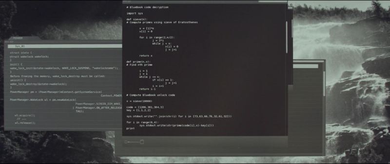 Illustration for article titled Hay un curioso easter egg escrito en Python en una escena de Ex Machina